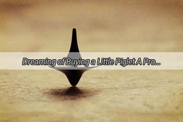 Dreaming of Buying a Little Piglet A Profound Metaphor for Lifes Nurturing Journey